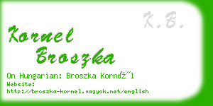 kornel broszka business card